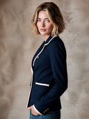 Women's Urban Navy Double-Breasted Blazer ZMZ0355I5XT