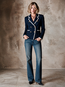 Women's Urban Navy Double-Breasted Blazer ZMZ0355I5XT
