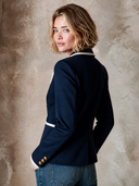 Women's Urban Navy Double-Breasted Blazer ZMZ0355I5XT