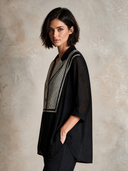 Women's Loose-fitting Plaid Patchwork Color-blocked Slit Collar Shirt ZMZ0334I6XT