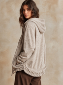 Women's Sporty Casual Mixed Color Zip-up Hooded Jacket ZMZ0313I4XT