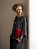 Women's Vintage Dark Grey Three-quarter Sleeve Knit Sweater ZMZ0444I1SWL