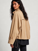 Women's Oversized Military Field Jacket With Drawstring Waist ZMZ0773I0YZH