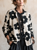 Women's Classic Vintage Cotton-Linen Floral Print Jacket ZMZ0750I8SWL