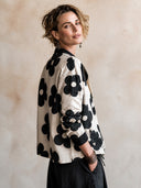 Women's Classic Vintage Cotton-Linen Floral Print Jacket ZMZ0750I8SWL