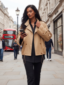 Women's Oversized Military Field Jacket With Drawstring Waist ZMZ0773I0YZH
