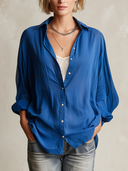 Women's Oversized Button Down Shirt, Long Sleeve Collared Blouse ZMZ0852I5YZH