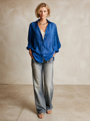 Women's Oversized Button Down Shirt, Long Sleeve Collared Blouse ZMZ0852I5YZH