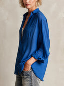 Women's Oversized Button Down Shirt, Long Sleeve Collared Blouse ZMZ0852I5YZH