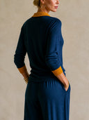 Women's Color Block Polo Knit Top, Long Sleeve Collared Henley Shirt ZMZ0856I0YZH