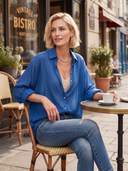 Women's Oversized Button Down Shirt, Long Sleeve Collared Blouse ZMZ0852I5YZH