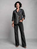 Women's Minimalist Asymmetric Shawl-Collar Lightweight Linen Jacket ZMZ0143I9XT