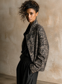 Women's Vintage-Style Casual Tweed Cropped Jacket ZMZ0888I2XT