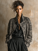 Women's Vintage-Style Casual Tweed Cropped Jacket ZMZ0888I2XT