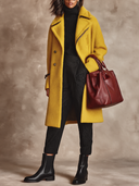 Women's Casual Faux Wool Blend Lapel Long Zipper Coat ZMZ0814I7XT