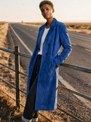 Women's Premium Minimalist Faux Suede Double-Breasted Trench Coat ZMZ0825I2ZYY