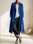 Women's Premium Minimalist Faux Suede Double-Breasted Trench Coat ZMZ0825I2ZYY