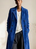 Women's Premium Minimalist Faux Suede Double-Breasted Trench Coat ZMZ0825I2ZYY