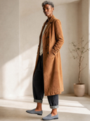 Women's Premium Minimalist Faux Suede Double-Breasted Trench Coat ZMZ0825I2ZYY