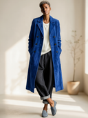 Women's Premium Minimalist Faux Suede Double-Breasted Trench Coat ZMZ0825I2ZYY