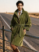 Women's Premium American-Style Vintage Faux Suede Stand-Collar Single-Breasted Jacket ZMZ0917I0ZYY
