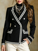 Women's Minimalist Color-Block Slim-Fit Blazer ZMZ1135I1XT