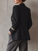 Women's Double-Breasted Military Style Blazer With Gold Buttons ZMZ1482I5YZH