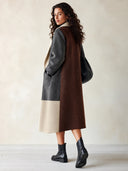 Women's Classic Color-blocked Faux Wool Two-button Coat ZMZ1445I7SWL
