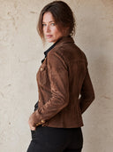 Women's Vintage-Style Casual Faux Suede Shirt Jacket ZMZ1402I6ZJY