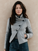 Women's Retro Casual Solid Color Stand Collar Button Short Jacket ZMZ1538I7ZJY