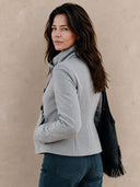 Women's Retro Casual Solid Color Stand Collar Button Short Jacket ZMZ1538I7ZJY