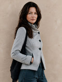 Women's Retro Casual Solid Color Stand Collar Button Short Jacket ZMZ1538I7ZJY