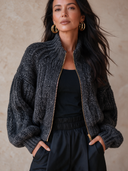 Women's Vintage-Style Casual Loose-Fit Cotton-Blend Knit Zip-Up Cardigan ZMZ1502I7ZJY