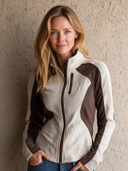 Women's Retro Casual Ribbed-Panel Stand-Collar Zip-Up Sweatshirt Jacket ZMZ1512I9ZJY
