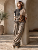 Women's Fashionable Color-Block Ribbed Knit Pullover Vest ZMZ1532I5SWL