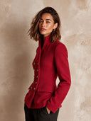Women's Military-Style Double-Breasted Faux Wool Blend Jacket ZMZ1539I2XT