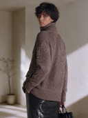 Women's Vintage-Style Elegant Casual Knit Cardigan With Stand Collar And Asymmetric Front Closure ZMZ1504I5ZYY