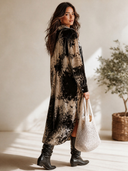 Women's American Retro Casual Printed Velvet Long-Sleeve Single-Breasted Maxi Dress ZMZ1591I4ZYY