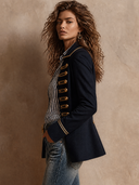Women's Western-style Double-breasted Decorative Button-down Lapel Mid-length Coat ZMZ1560I9XT