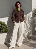 Women's American Retro Casual Faux Suede Zip-Front Jacket ZMZ1514I3ZYY