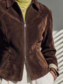 Women's American Retro Casual Faux Suede Zip-Front Jacket ZMZ1514I3ZYY