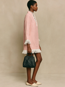 Women's Resort-Style Cotton Linen Patchwork Tassel Long-Sleeved Mini Dress ZMZ1545I2XT