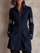 Women's Urban Military Style Paired With A Silver Blended Coat ZMZ1677I9XT