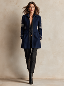 Women's Urban Military Style Paired With A Silver Blended Coat ZMZ1677I9XT