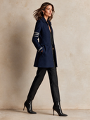 Women's Urban Military Style Paired With A Silver Blended Coat ZMZ1677I9XT
