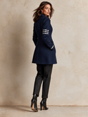 Women's Urban Military Style Paired With A Silver Blended Coat ZMZ1677I9XT