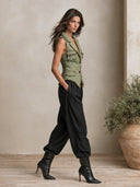 Women's Frayed Tweed Notch Lapel Fitted Vest ZMZ1774I3YZH