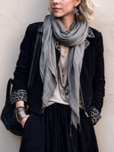 Women's Stylish Black Suede And Leopard Print Panel Zip-Up Jacket ZMZ1768I7SWL