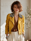 Women's American Retro Casual Lapel Collar Faux Suede Zip-Up Jacket ZMZ1712I6ZYY