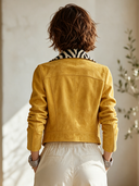 Women's American Retro Casual Lapel Collar Faux Suede Zip-Up Jacket ZMZ1712I6ZYY